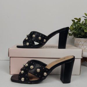 JUSTFAB PEARL STUDDED DAGNEY HEELED MULES (8)